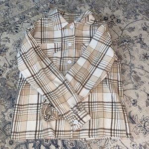 Tan Flannel Jacket/ Top